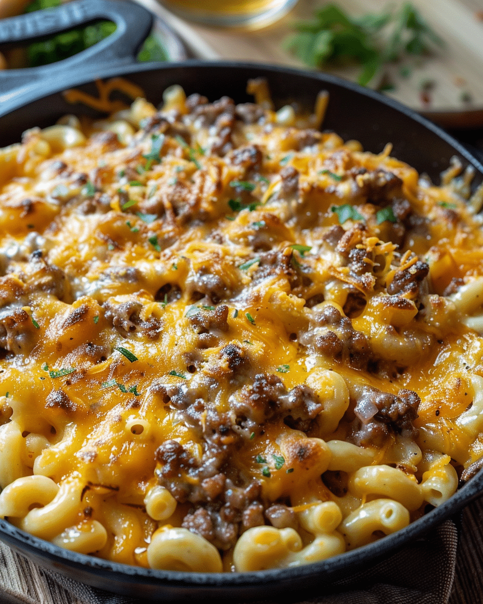 Skillet Cheeseburger Mac and Cheese