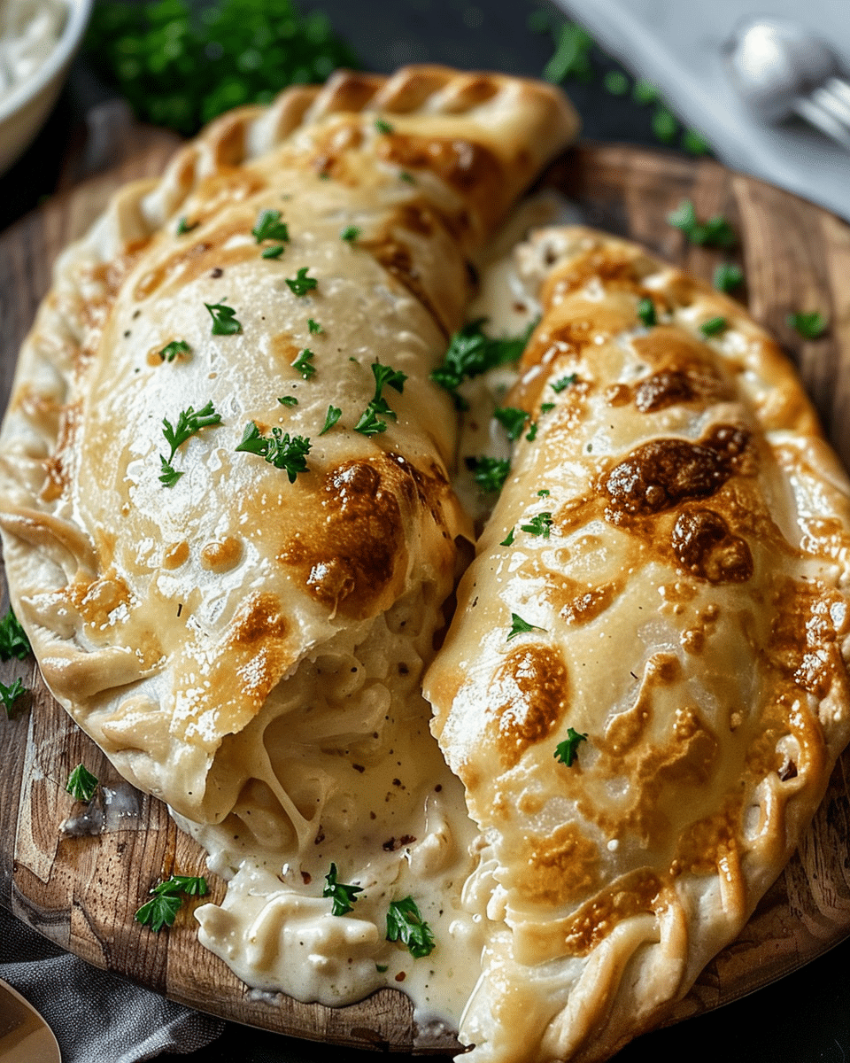 Chicken Alfredo Air Fryer Calzones