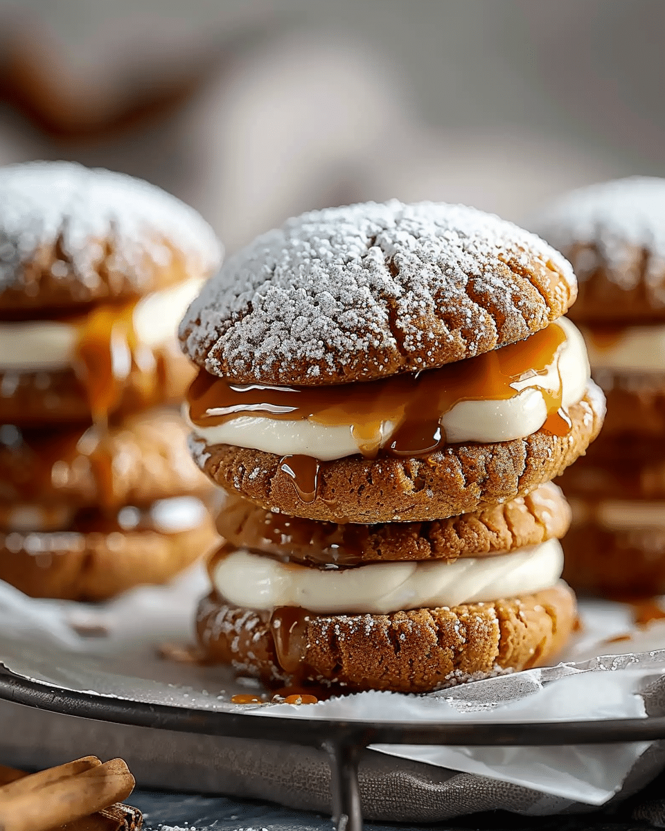 Apple Cider Whoopie Pie Cookies with Caramel