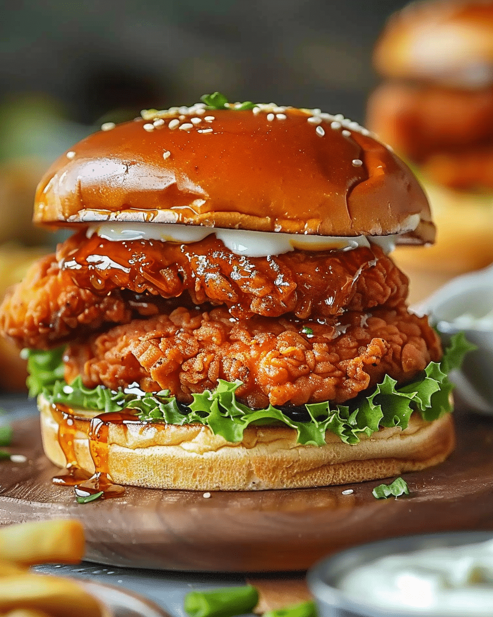 Baked Nashville Hot Chicken Sandwich with Honey