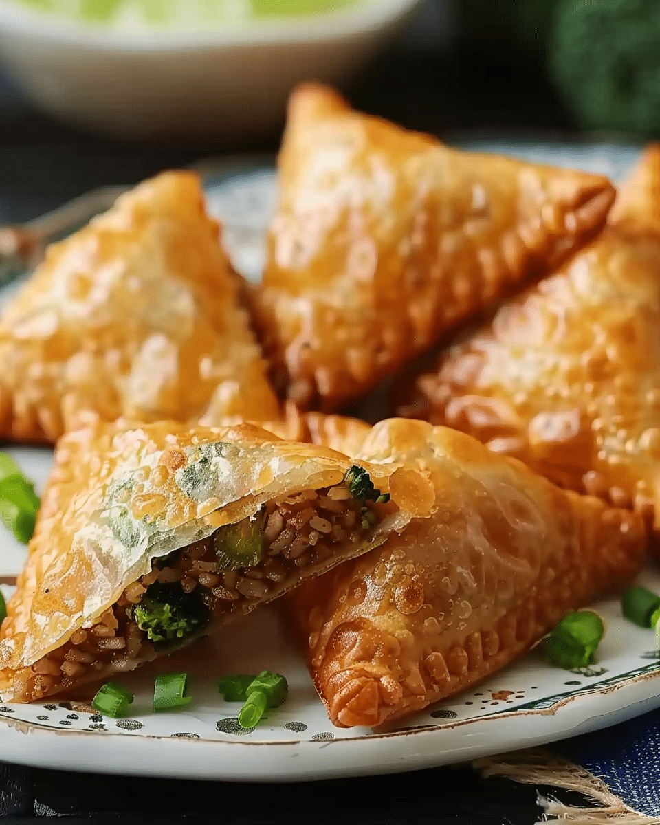 Beef Broccoli-Stuffed Rice Triangles for Ultimate Comfort Food
