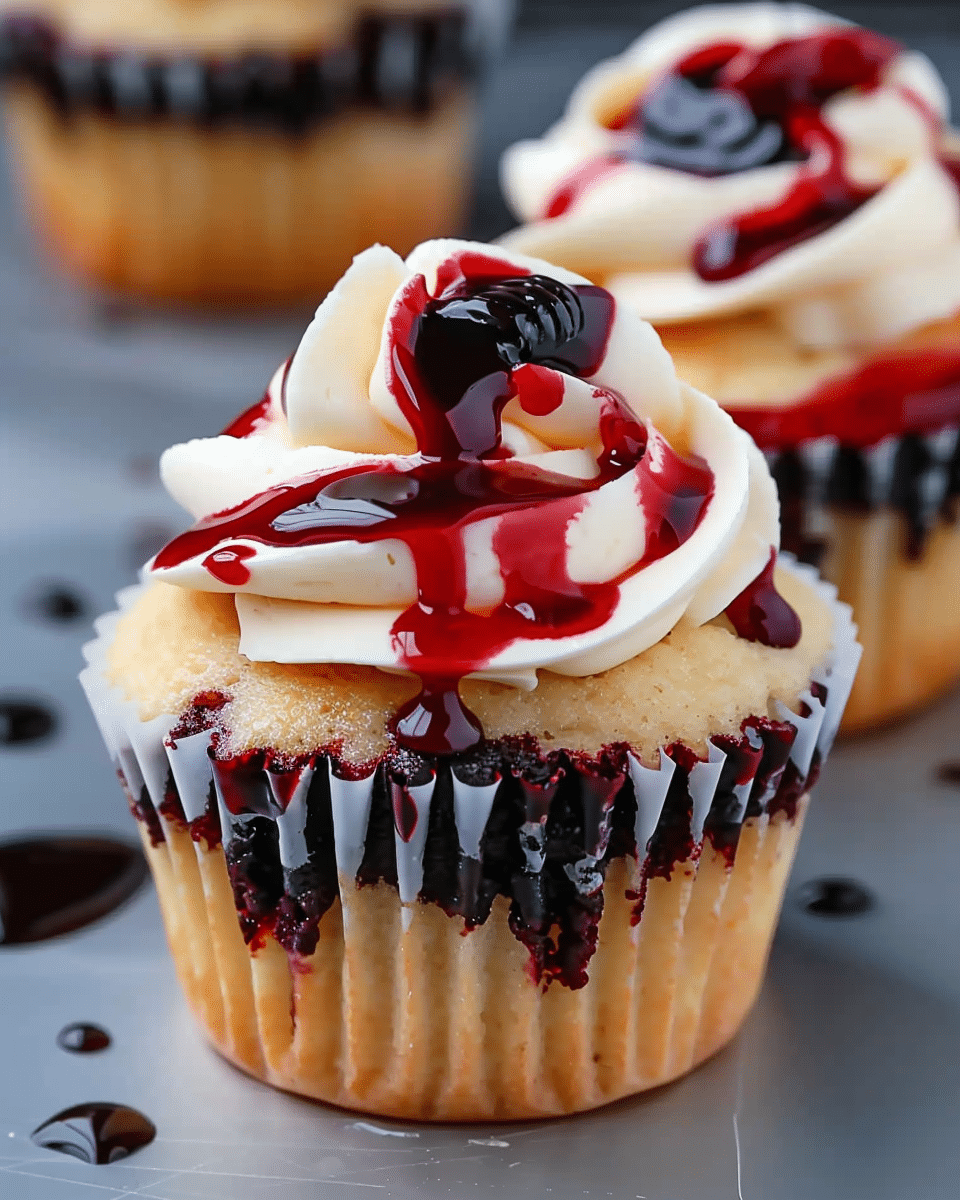 Halloween Vampire Bite Cupcakes – Spooky, Gory, and Absolutely Delicious