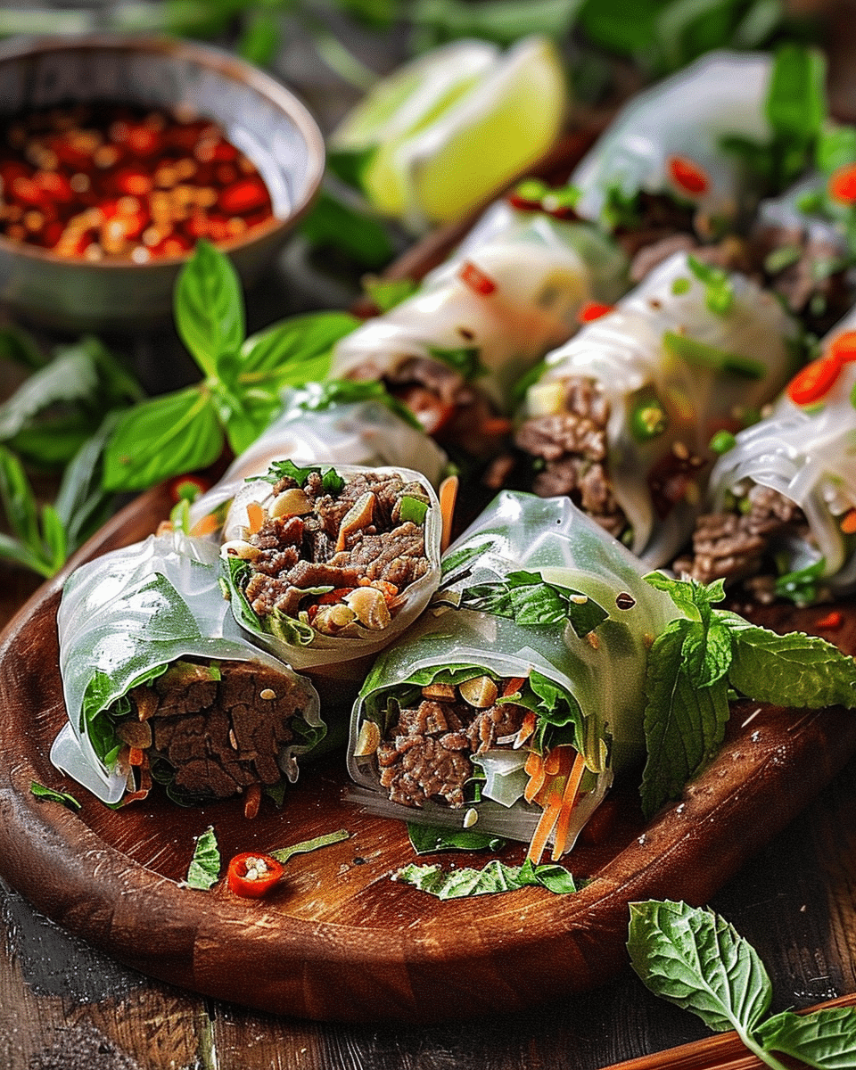 Thai Basil Beef Rolls