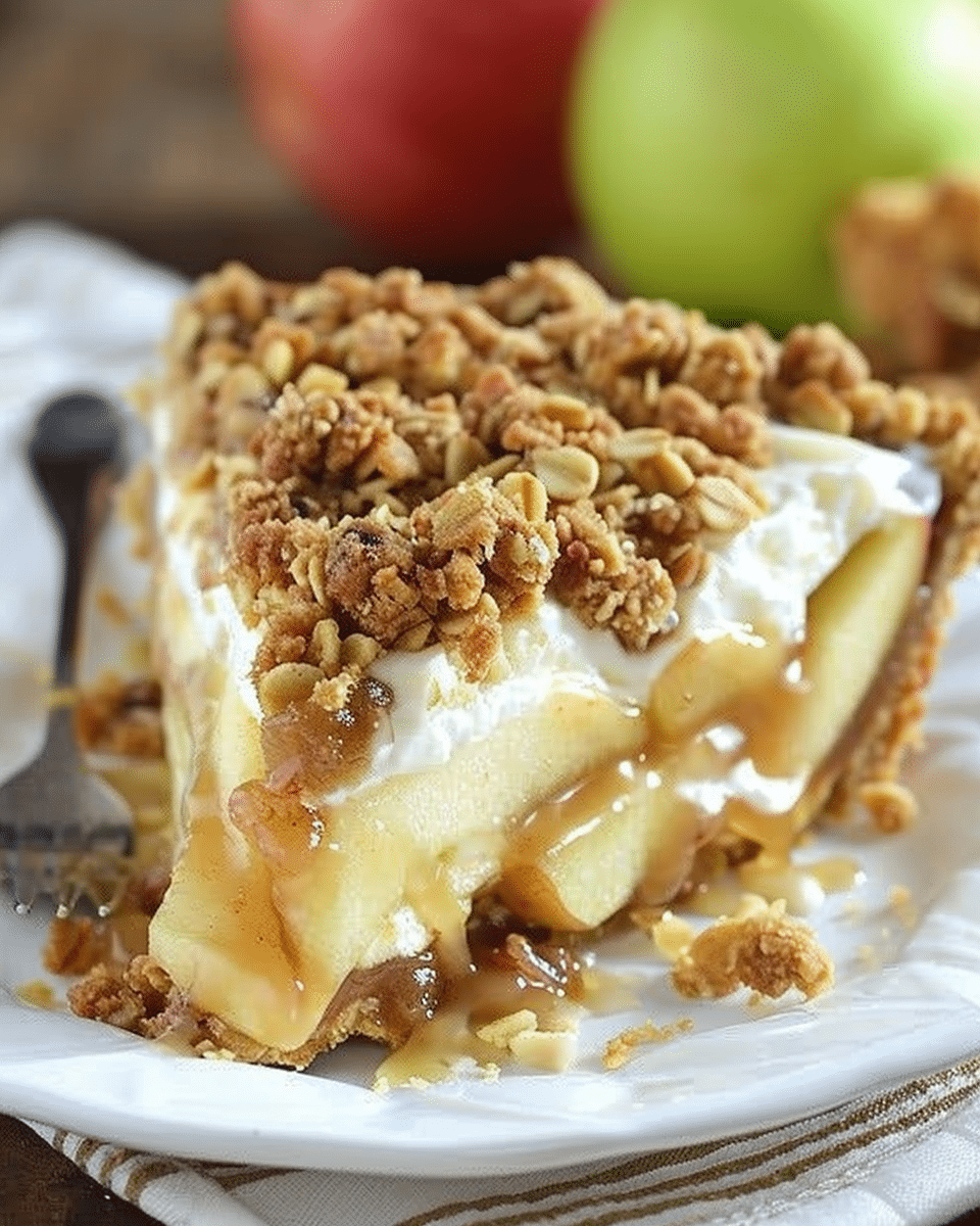 Apple Crisp Cheesecake Pie