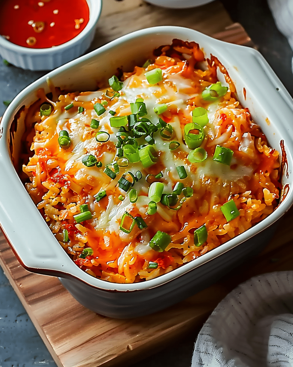 Cheesy Kimchi Rice Bake