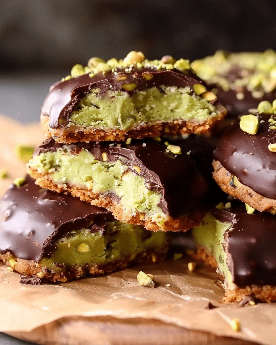 Chocolate Dipped Pistachio Cookies Recipe