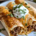 The BEST Beef and Cheese Chimichangas