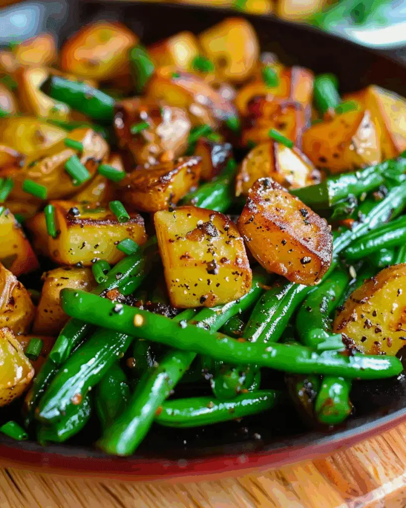 Pan Fried Potatoes and Green Beans
