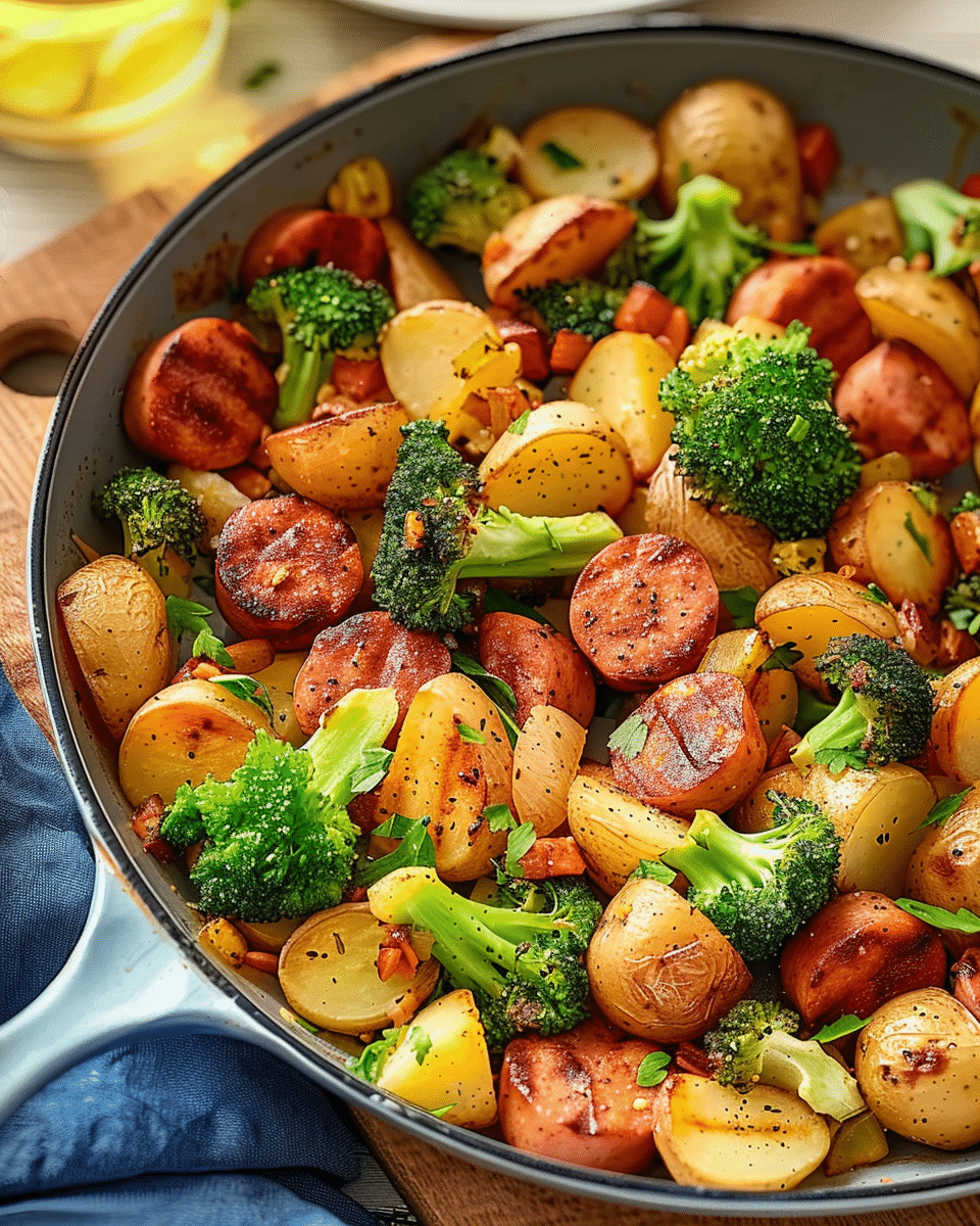 Turkey Kielbasa and Potato Skillet