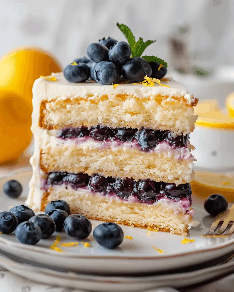 Lemon Blueberry Layer Cake