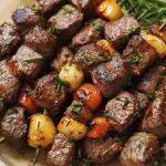 The BEST Rosemary Garlic Steak Kebabs
