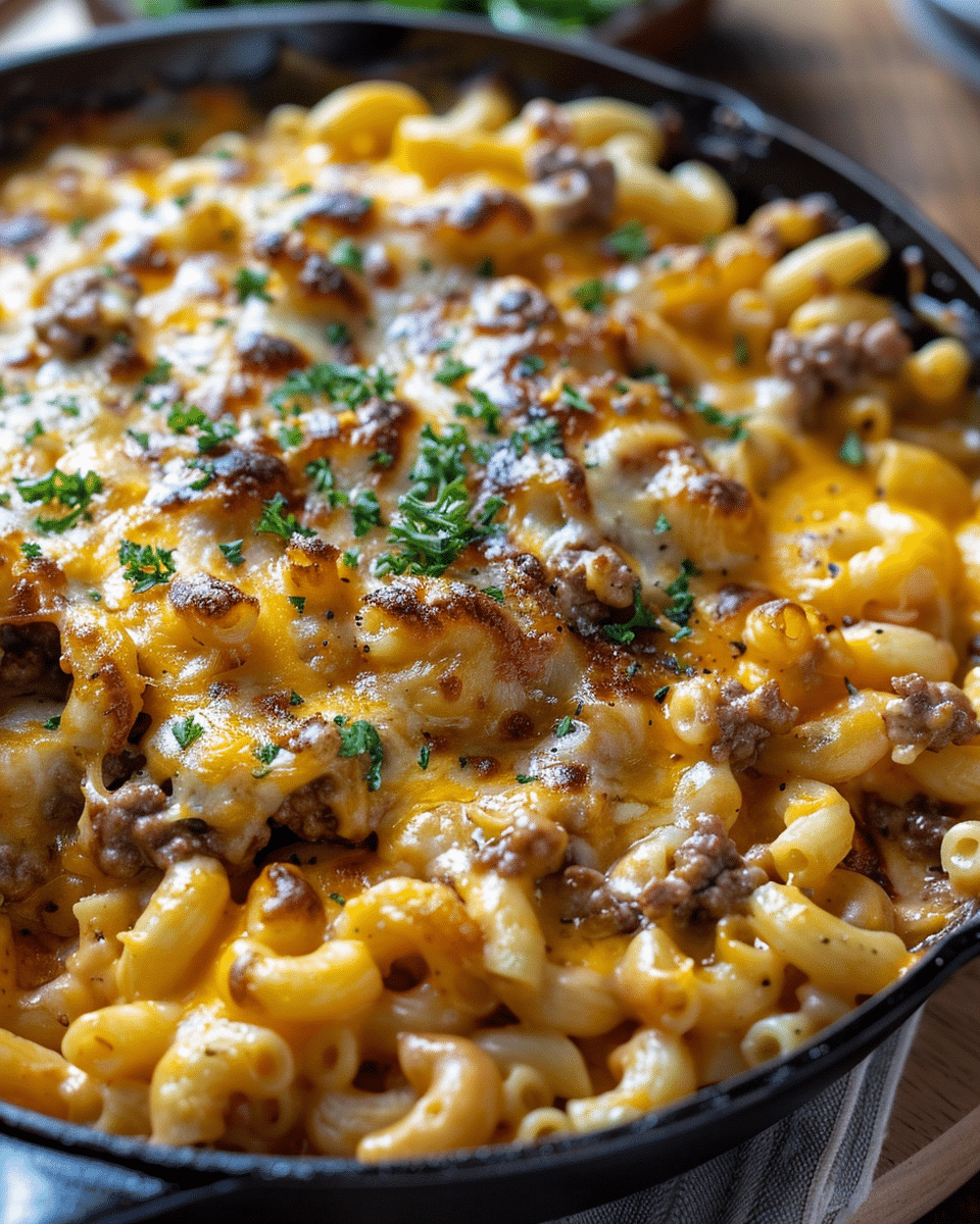Skillet Cheeseburger Mac and Cheese