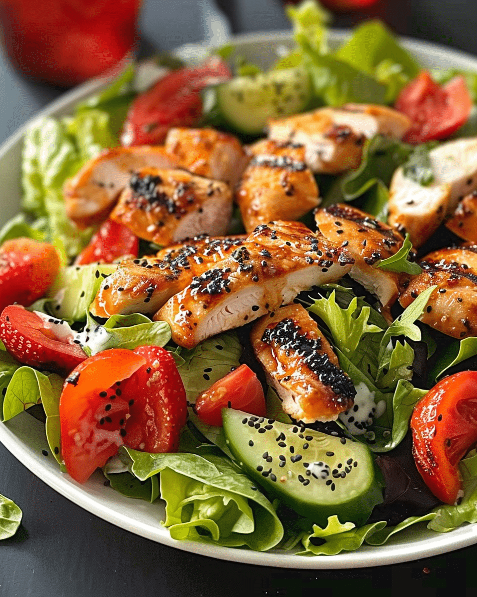 Teriyaki Chicken Salad with Poppy Seed Dressing