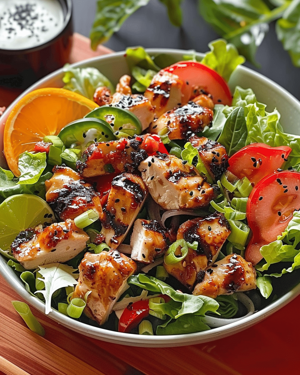 Teriyaki Chicken Salad with Poppy Seed Dressing