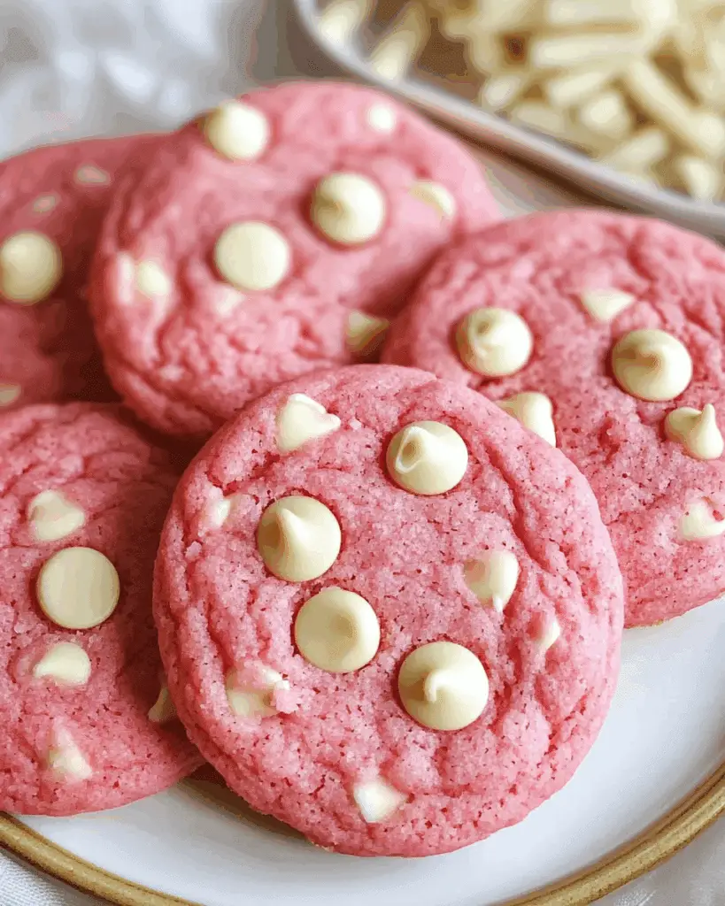 Pink White Chocolate Chip Cookies