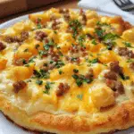 Biscuits and Sausage Gravy Breakfast Pizza
