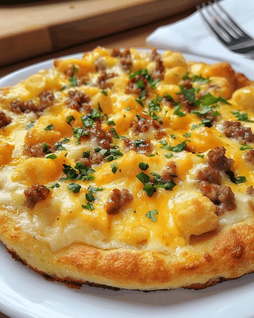Biscuits and Sausage Gravy Breakfast Pizza