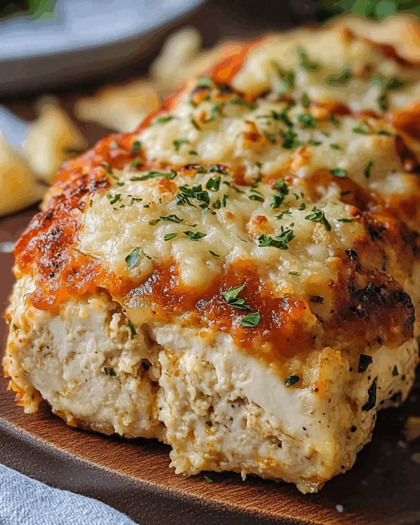 Garlic Parmesan Chicken Meatloaf