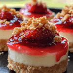 Mini Strawberry Crunch Stuffed Cheesecakes