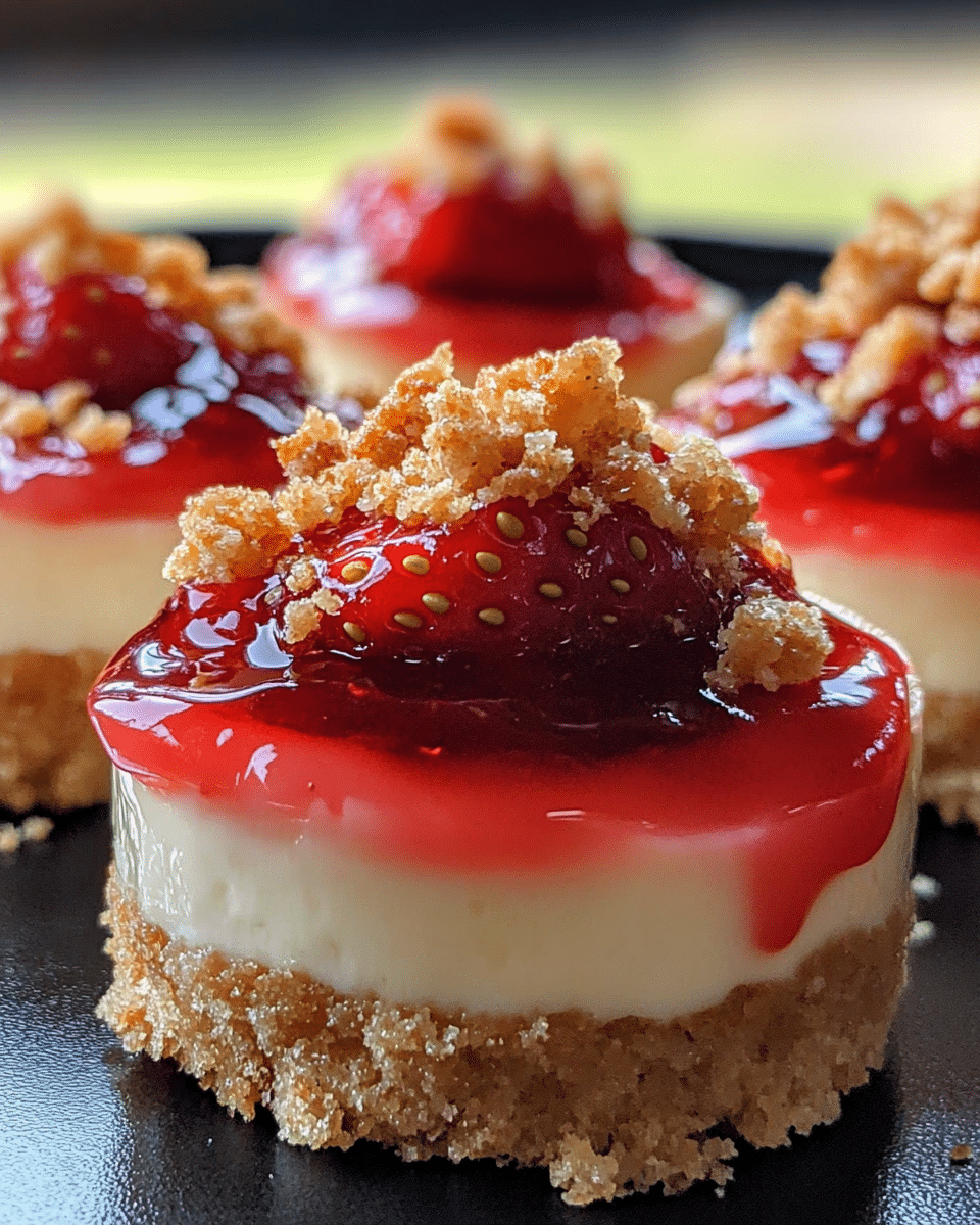 Mini Strawberry Crunch Stuffed Cheesecakes
