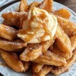 Air Fried Apple Wedges with Caramel Whipped Cream