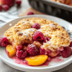 Easy Peach and Raspberry Cobbler