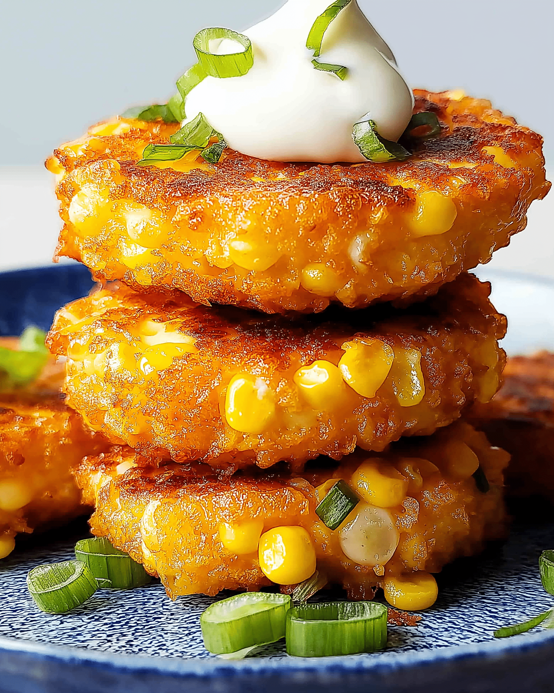 Crispy Cheddar Corn Potato Fritters