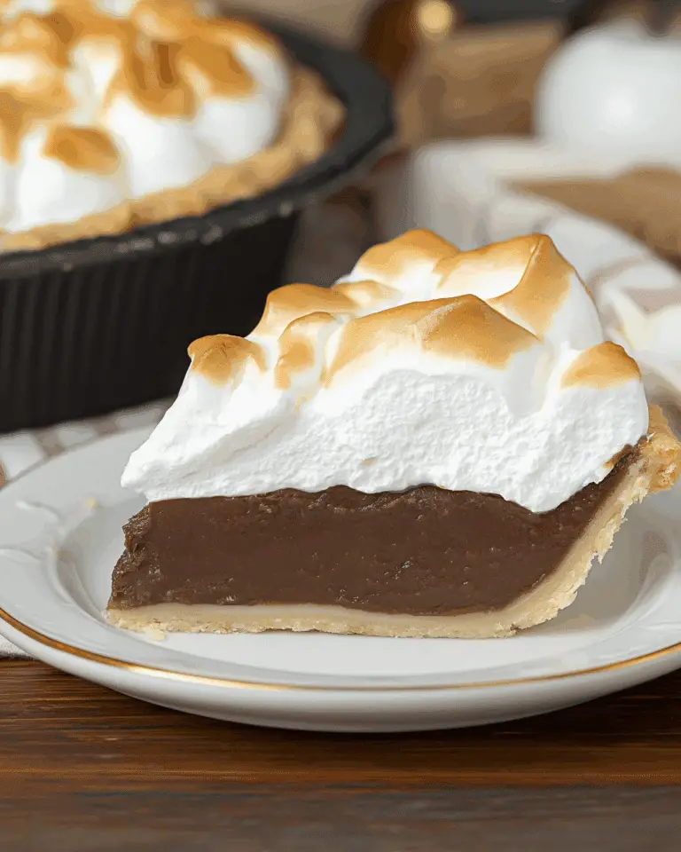Old Fashioned Chocolate Pie With Golden Meringue