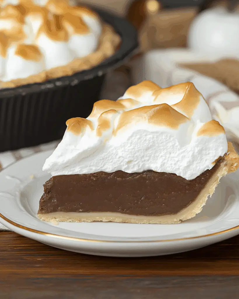 Old Fashioned Chocolate Pie With Golden Meringue