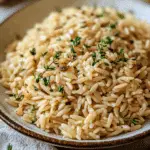 The BEST Orzo Rice Pilaf with Garlic and Herbs