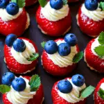 Red, White, and Blue Cheesecake Strawberries