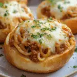 Spaghetti Garlic Bread Bowls