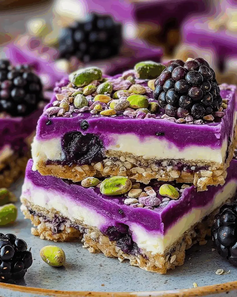 Blackberry Pistachio Dream Bars