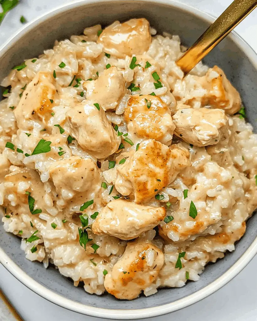 THE BEST Creamy Chicken and Rice Comfort Bowl