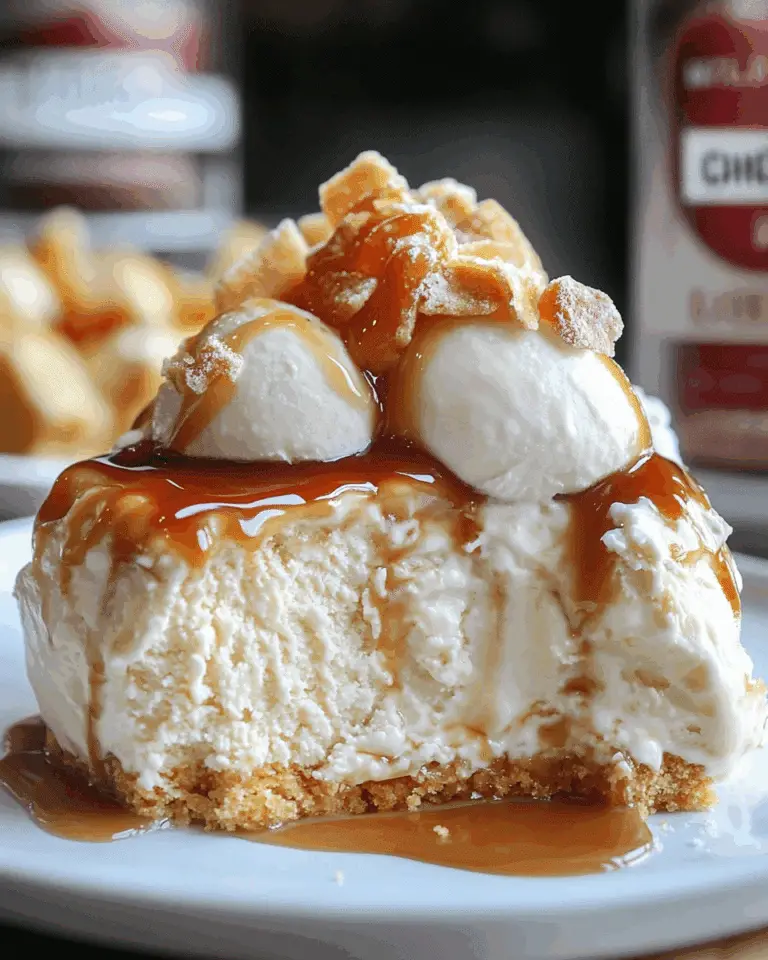 The BEST Caramel Cheesecake Ice Cream Dessert