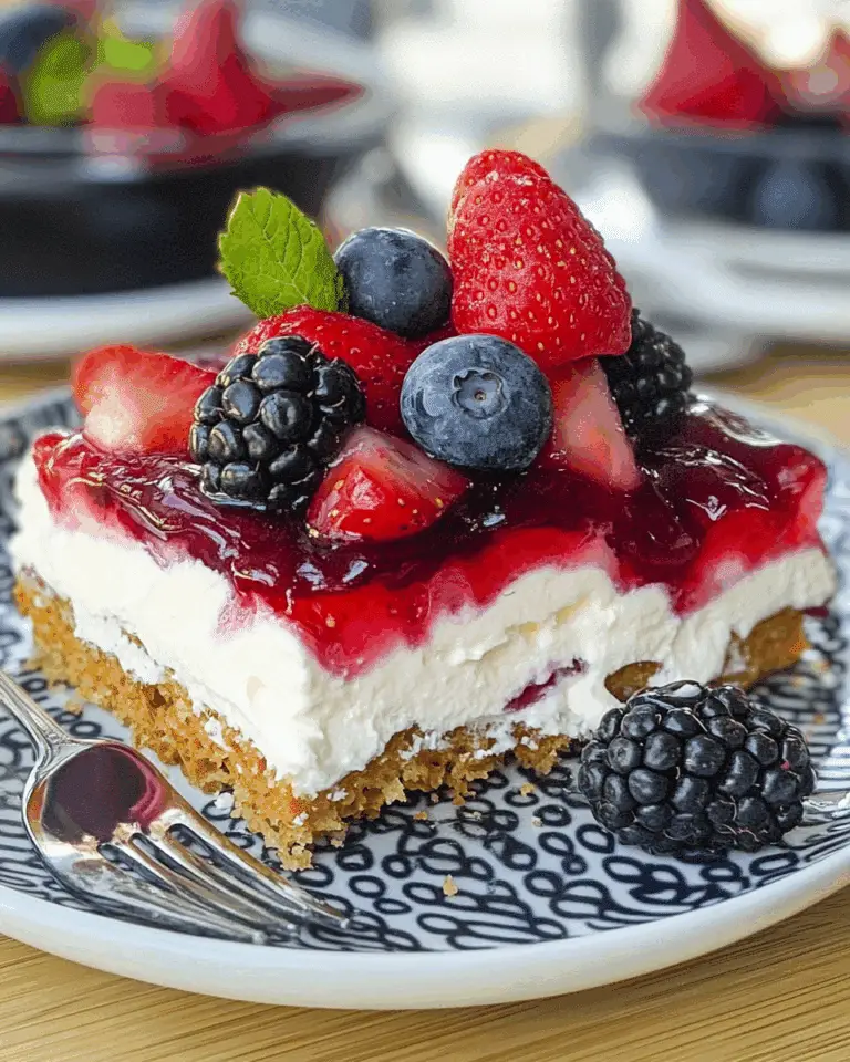 Patriotic Berry Pretzel Salad