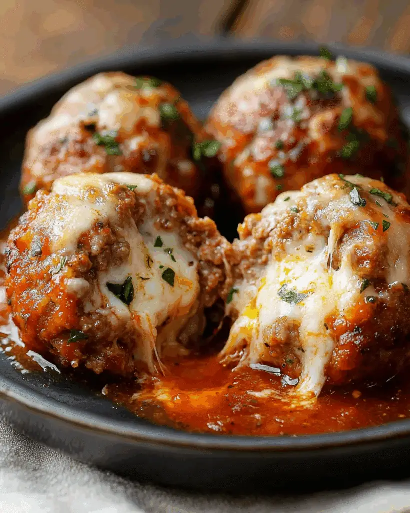 Mozzarella Stuffed Meatballs