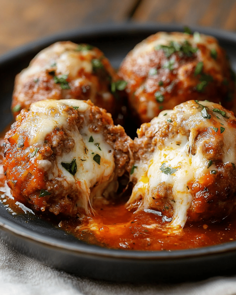 Mozzarella Stuffed Meatballs