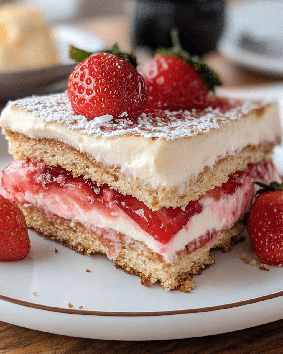 No-Bake Strawberry Eclair Cake