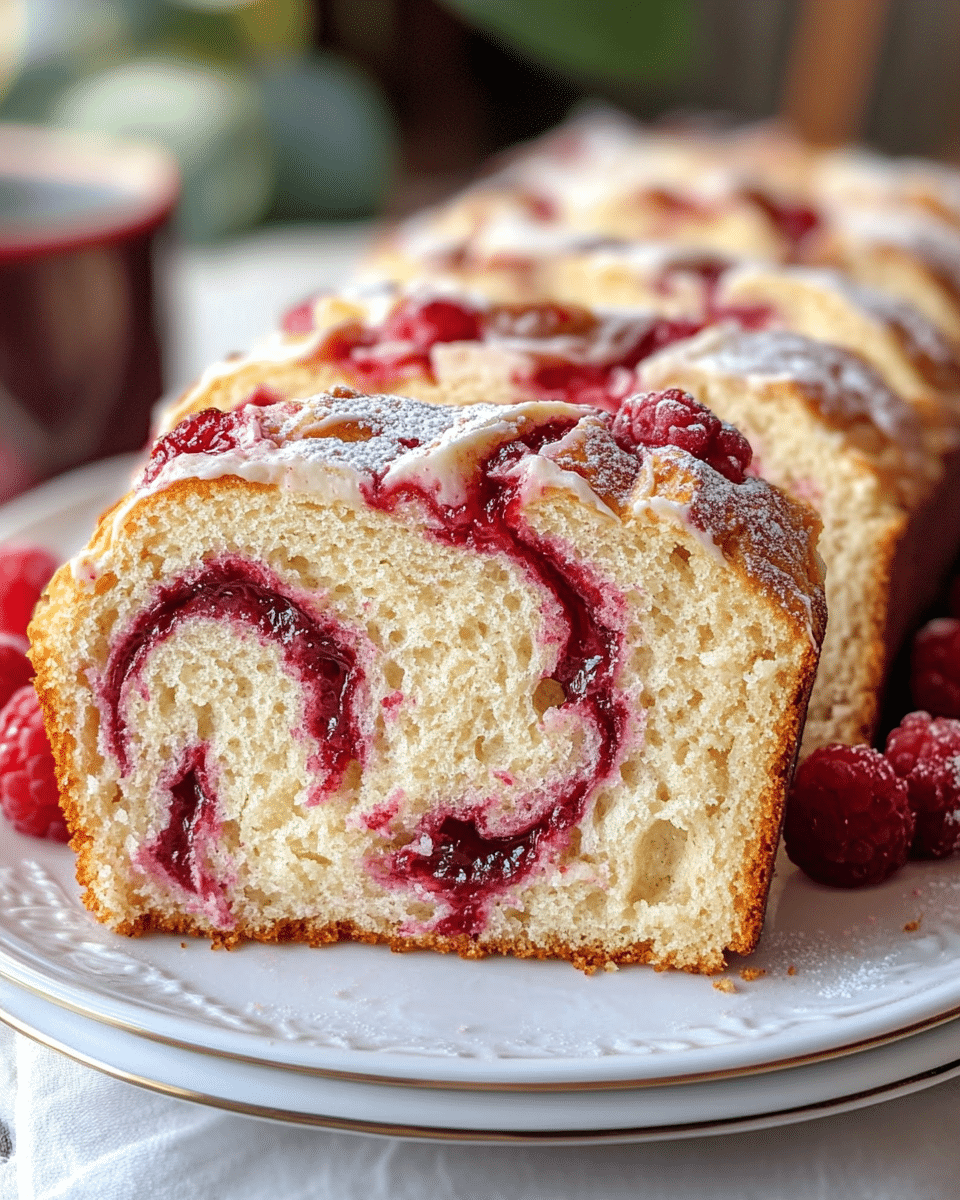 The BEST Raspberry Swirl Brioche Loaf EVER