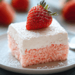 The BEST 3 Ingredient No Bake Strawberry Cloud Cake