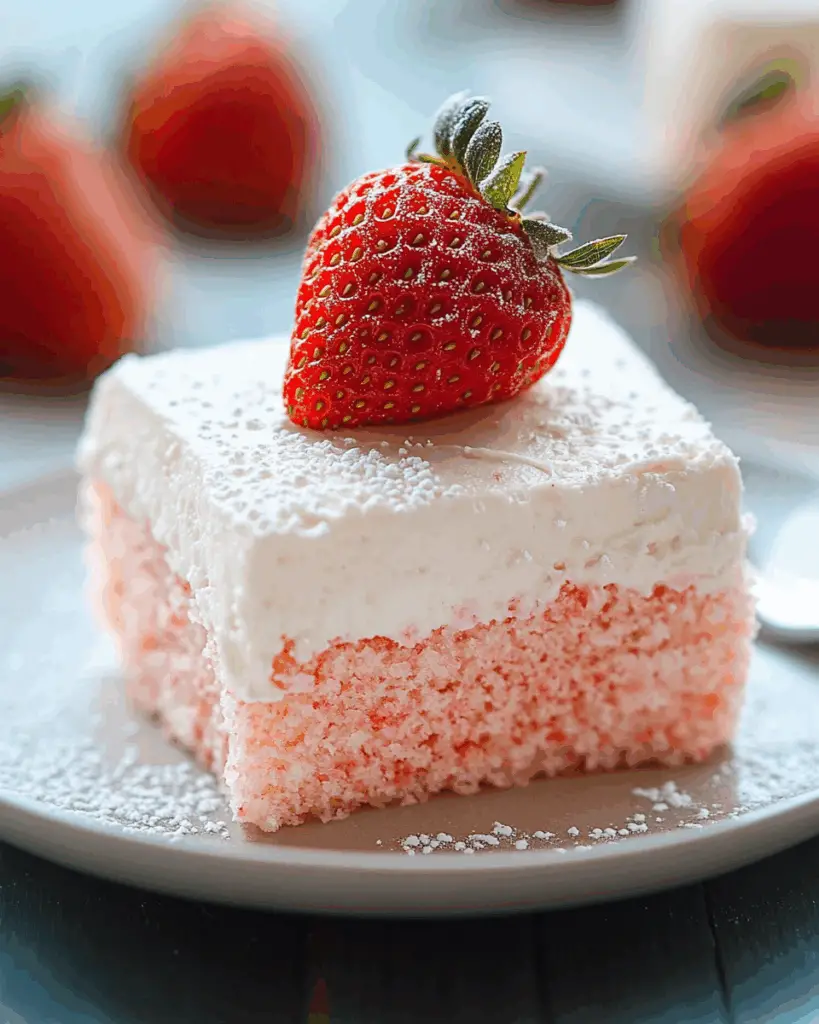 The BEST 3 Ingredient No Bake Strawberry Cloud Cake
