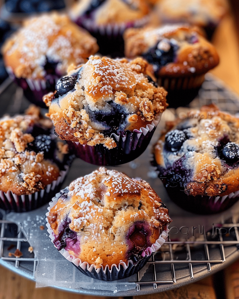 Bakery Style Blueberry Muffins