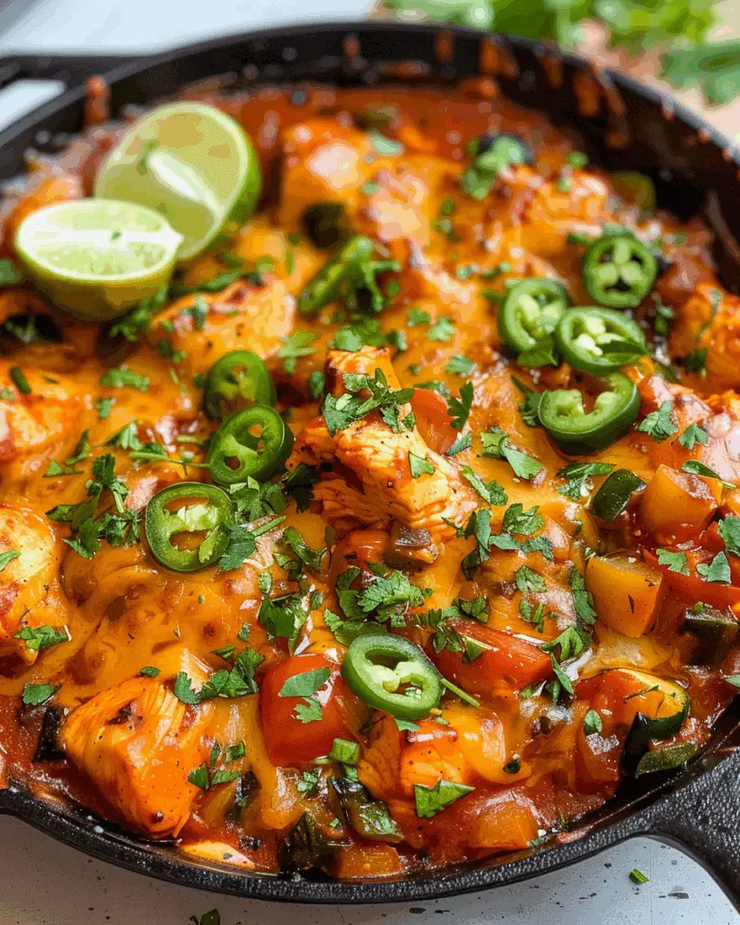 The BEST Chicken Enchilada Skillet