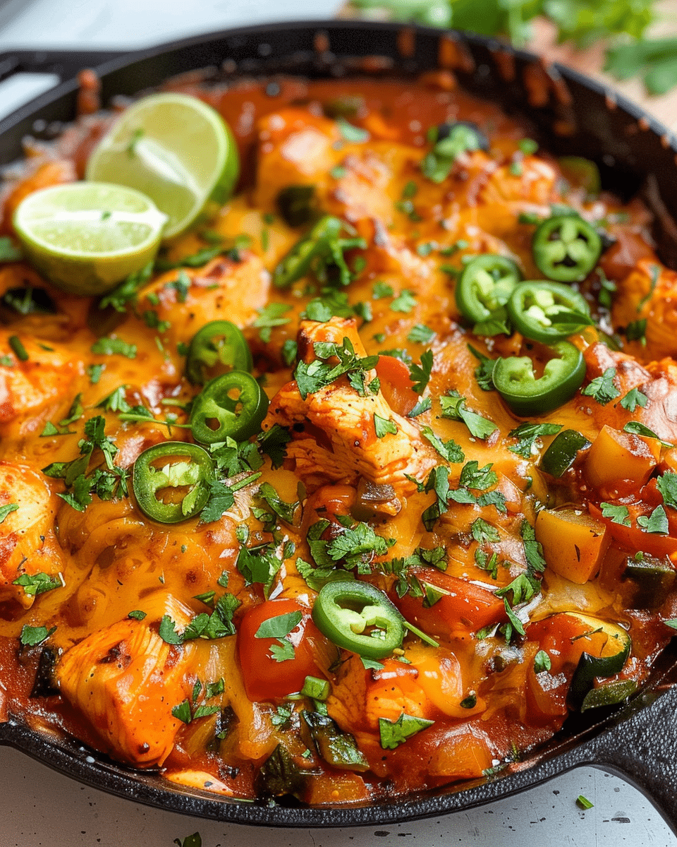 The BEST Chicken Enchilada Skillet
