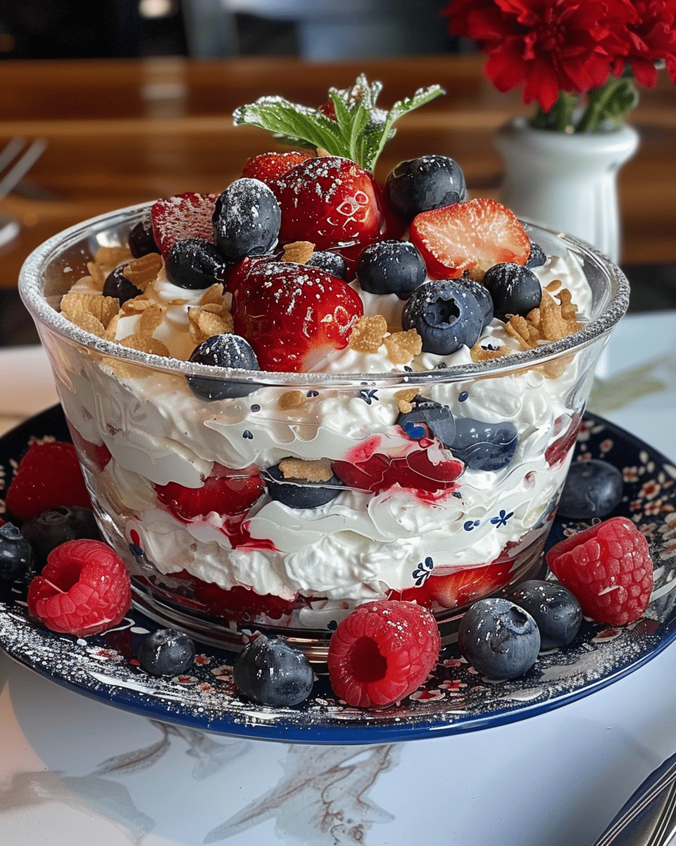 Easy Red, White, and Blue Trifle