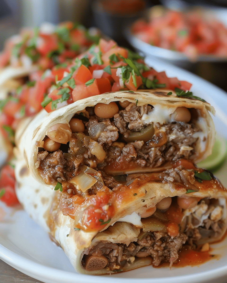 My Mom's Famous Freezer Beef and Bean Burritos