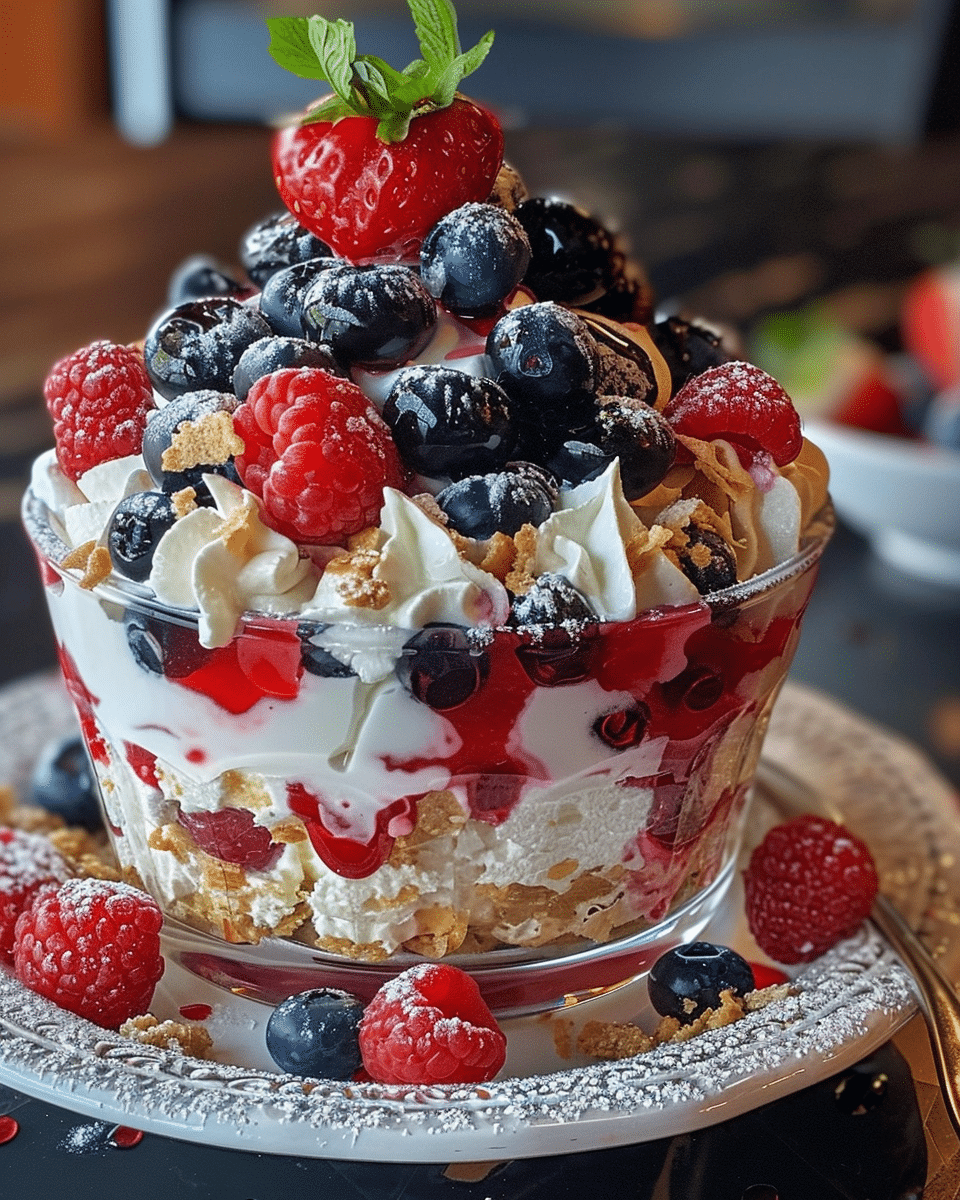 Easy Red, White, and Blue Trifle