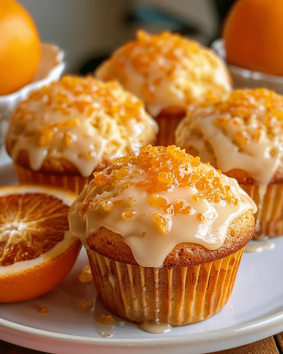 Vegan Orange Muffins With Fresh Orange Glaze