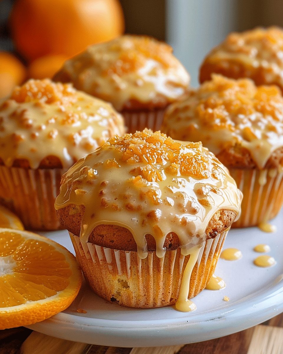 Vegan Orange Muffins With Fresh Orange Glaze